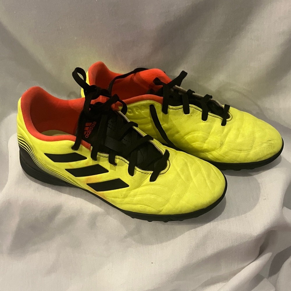 Adidas Kids Neon Yellow and Black Sneakers
